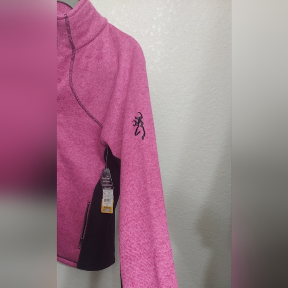 NWT Browning Hyacinth Zip-Up Fleece Sweater ☆Women's Size Large Pink Outdoor Top - Picture 3 of 10